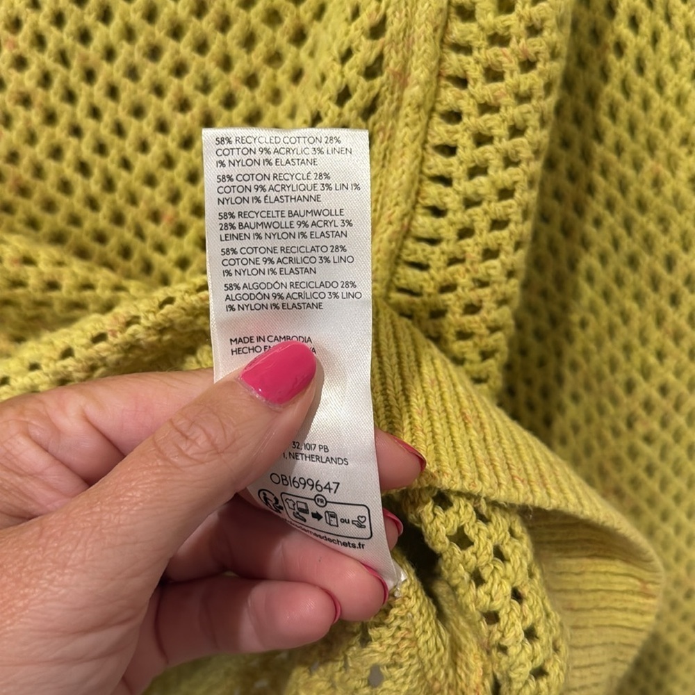 Pilcro yellow open knit sweater, XS - Picture 8 of 10